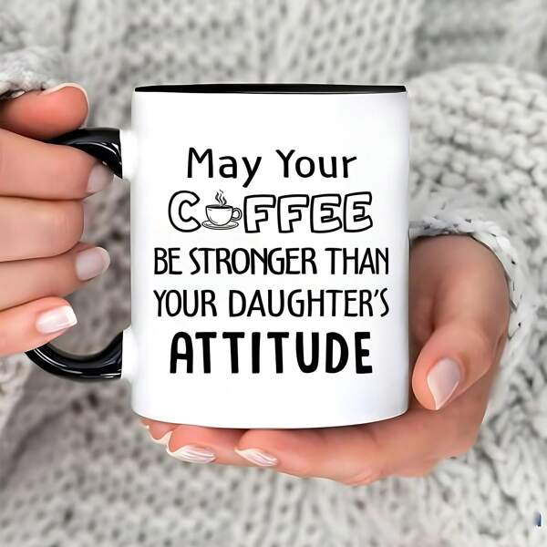1 pièce Tasse à café drôle de fille pour papa - "Que votre café soit plus fort que l'attitude de votre fille" | Cadeau de Noël, fête des pères et anniversaire pour papa | Tasse en céramique de 11 oz