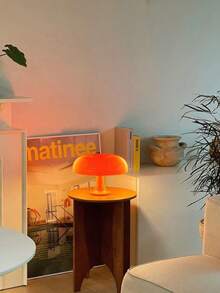 LED Bedside Mushroom Table Lamp, Orange/White USB Plug, Tri-Colour Dimming Suitable For Living Room, Dining Room Ambient Decorative Lamp, Diameter 25CM, Eye-Care Night Light - Mushroom Lamp - View 5