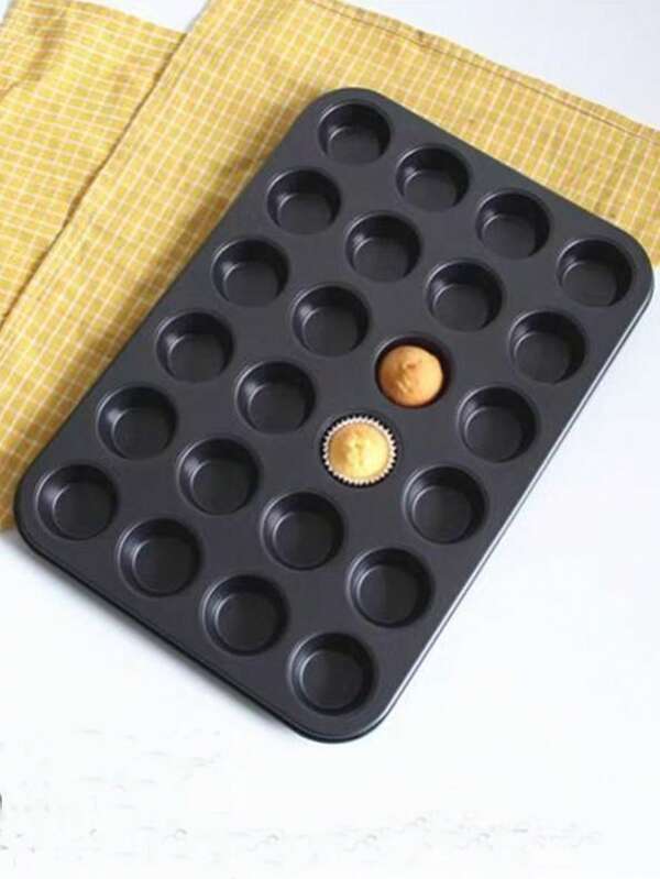 24 Cups Nonstick Muffin Baking Pan, Round-Shaped Muffin Cup Baking Molds, Home Baking Tools