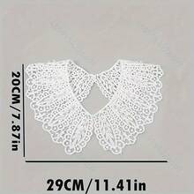 1 件白色叶子图案蕾丝领，镂空蕾丝可拆卸假领，牛奶丝花边饰边，适用于女士服装配饰
