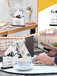 1 cái Giá đỡ mật khẩu WiFi bằng gỗ sáng tạo, trang trí để bàn nhiều cảnh theo phong cách Boho cổ điển, văn phòng, phòng học, phòng khách, đạo cụ tiệc ngày lễ - Nhiều màu - Xem 12