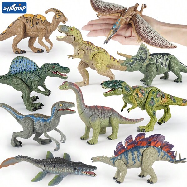 Plastic Children's Collectible Model Toy Realistic Velociraptor Dinosaur Toy, Ideal Educational Toy For Boys And Girls, Birthday Gift. The Dinosaur's Arms, Legs, Tail Can Move, Mouth Can Open And Close, Head Can Rotate.