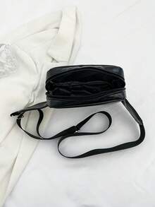 Simple Solid Color PU Sporty Casual Men's Chest Bag, Versatile Phone Pouch & Coin Purse - Black - View 7