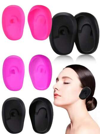 4 Pairs- Salon Ear Heat Protectors Plastic Hair Coloring Earmuffs Earmuffs For Shower Home Silicone Protectors Salon Covers Hairdressing Shower, Hair Coloring Earmuffs Protectors Silicone Hair Coloring Earmuffs Protectors Suitable For Home Personal And Commercial Hair Salon Use, Hairdressing Tools, For Barber Salon Beauty Back To School, Travel Holiday Essentials,Travel Essentials,Travel Essential,Hairstyle,Hairdressing,Hair,Travel,Hair Products,Hair Tools,Hair Stuff,Barber,Barber Accessories,Barbershop,Hairdressing Equipment