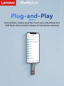Lenovo USB3.2 U Disk, Plug And Play, Massive Space To Easily Back Up Photos, Videos And Documents, Widely Compatible With Various Electronic Devices, Metal Shell Is Shockproof And Drop-Resistant!