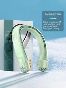 1 pièce Ventilateur à collier suspendu avec hélices turbo réglables sans lames, ventilateur sans lame portable à collier sans lame, mini refroidisseur d'air USB rechargeable