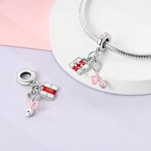 1pc Medical Series Silver Colorful Enamel Charms For 3mm Bracelet Necklace DIY Making Beads Pendant Ideal For Nurses Doctors And Medical Students On Nurses' Day Graduation Hospital - Events And As Appreciation Gifts