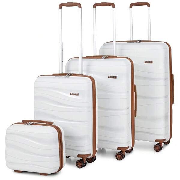 KONO Valise rigide ABS – 12"/20"/24"/28", serrure TSA, 4 roulettes silencieuses, coque légère et résistante. Adaptée aux voyages familiaux ou professionnels, disponible en tailles individuelles ou en set (cabine & soute)
