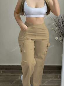 Plus Size Women's Casual Fashion Versatile Cargo Pants