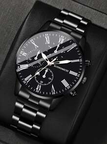 2/1 buc. Ceas cu cuarț pentru bărbați, cu carcasă din aliaj de zinc, stil business la modă, cadouri de sărbători, decorare de zi cu zi