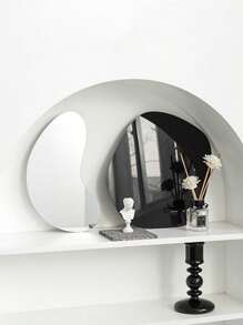 1pc Minimalist INS Style Acrylic Mirror Tray, Asymmetrical Shaped Decor Piece, Photo Prop, Home Decor, Nordic Style, Suitable For Candles, Jewelry, Cosmetics