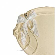 Korean Style Elegant Light Color Ribbons Bow, Faux Pearl Keychain Pendant, Sweet Lace Bag Accessory Car Accessories Bag Charm School Pearl Cute Goth Y2k