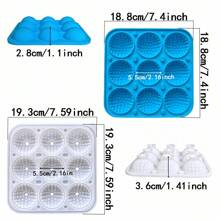 1 pièce Moule à glaçons en silicone en forme de balle de golf à 9 cavités avec couvercle, billes de glace rondes 3D convenant pour le whisky, les cocktails et la rafraîchissement des boissons, moule à boules de glace en silicone