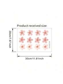 1 Pc 20cm X 30cm Flower Pattern Decorative Wall Sticker, Creative Home Decor Stickers - Pink - View 2