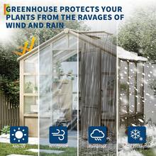 Greenhouse Kit For Outdoor, Wood Frame & Adjustable Ven,Thick Polycarbonate Panel Wooden Walk-In Green House With Lockable Door And Adjustable Roof Vent - Khaki T-shirt - View 7