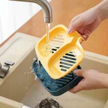 1pc Luxury Dual-Slot Candy Color Soap Dish, Self-Drainage Design, Easy To Clean, No Suction Cup Needed, Keeps Soap Dry, Minimalist Style, Suitable For Vanity, Bathroom, Fits Various Soap Sizes