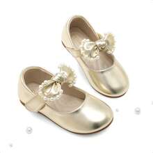 Toddler Girls Dress Shoes Little Girls Mary Janes Ballet Flats - Vàng - Xem 5