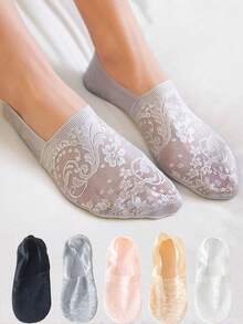 Fairy Lace Boat Socks Summer Low Vamp Thin Short Socks Mesh Breathable Elegant Hollow Women's Low Cut Spring And Summer Socks Christmas Gift - Multicolor - View 2