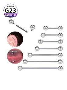 1 pieza Piercing de lengua de aleación de titanio de grado implantable G23 F136 con rosca interna, joyería de perforación para uso diario tanto para hombres como para mujeres