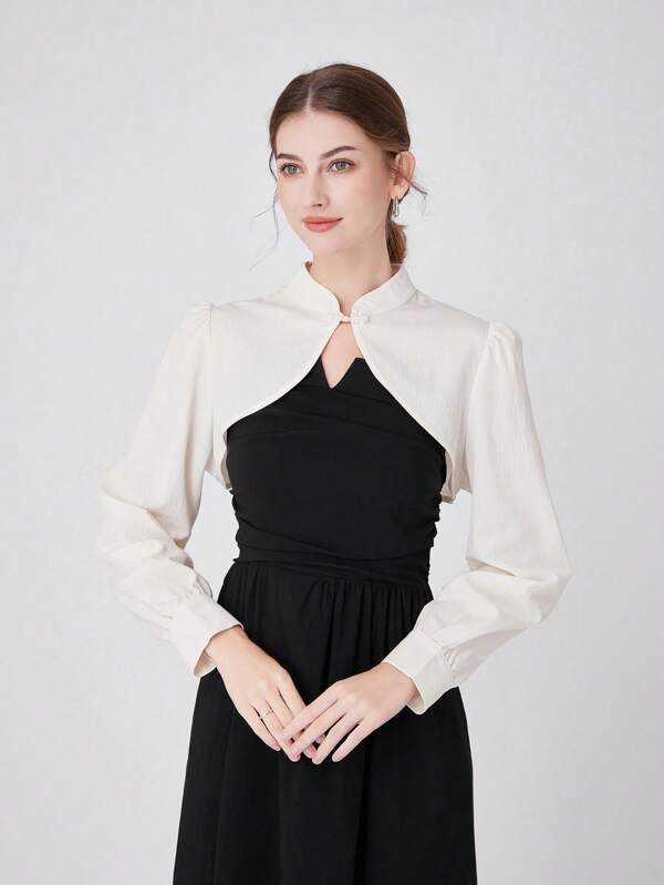INNNEVV 1 pieza Blusa casual de mujer con cuello chino, decorativa, liviana y transpirable, buena para exteriores