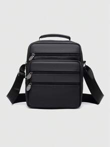 1pc Genuine Leather Solid Men's Shoulder Bag Crossbody Bag, Square Multi-Pocket, Phone Bag Wallet Suitable For Daily Business Commute School Bag Teenagers Freshmen High School University Practical Stylish Sling Bag Man Bag Cross Body Bag Shoulder Bag Side Bag Students School Supplies