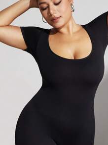 Plus Size Woman Activewear Yoga Seamless Gym Sports High Support Moisture Wicking Workouts Breathable Outdoor Jumpsuit