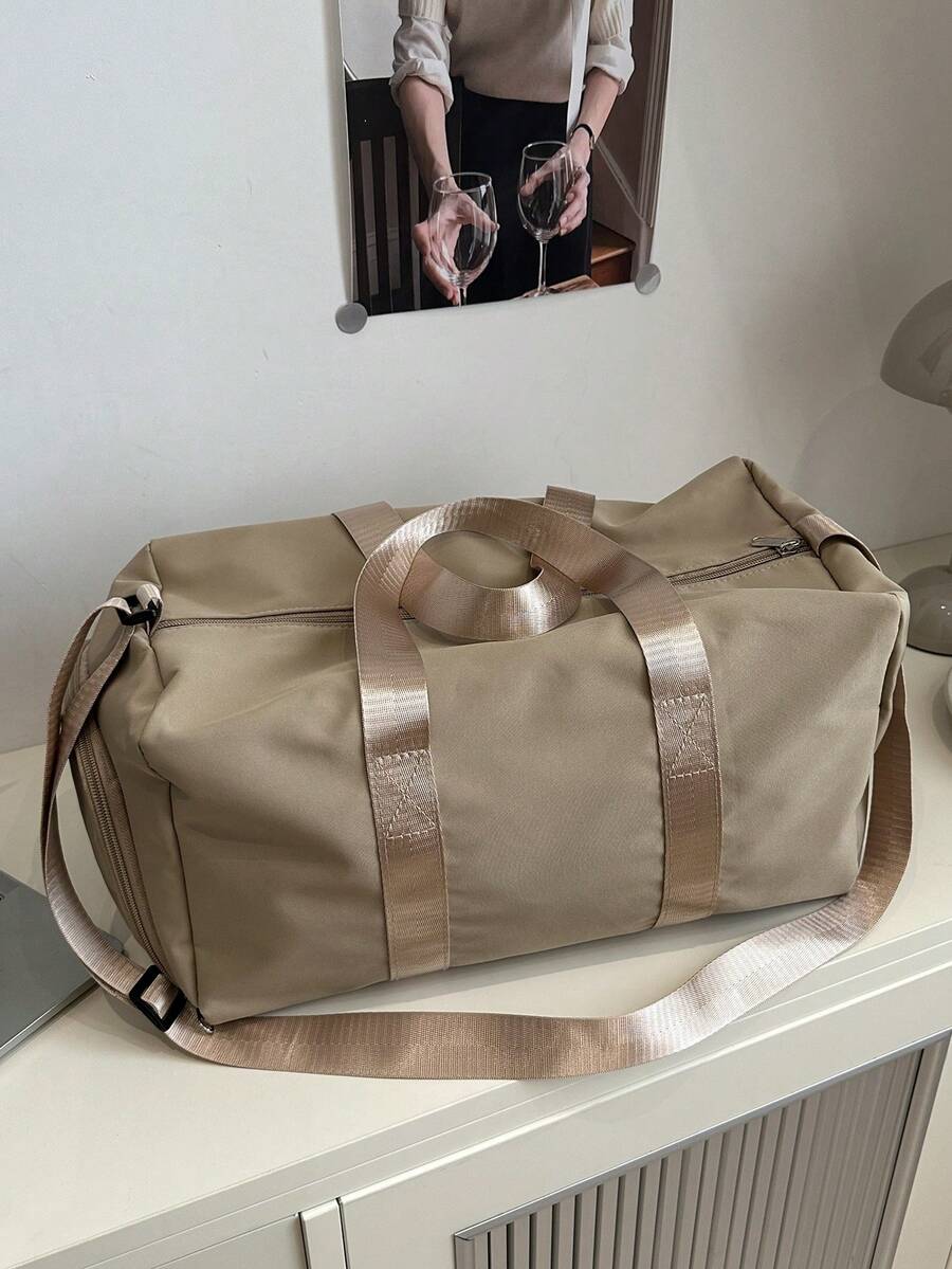 Mochila deportiva y de yoga para comercio transfronterizo, de gran capacidad, ligera, para almacenamiento a corta distancia, bolsa de viaje, con separación de húmedo y seco, impermeable, adecuada para volver a la escuela, viajes, viajes de negocios, bolsa de gimnasio para accesorios y artículos escolares - Caqui - Ver 1