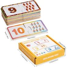 Number Matching Mastery Cards | Montessori Math Toy For Ages 3+ | Tactile Number Pairing Game | Textured Edges For Sensory Play & Math Fluency - 彩色 - 查看 5
