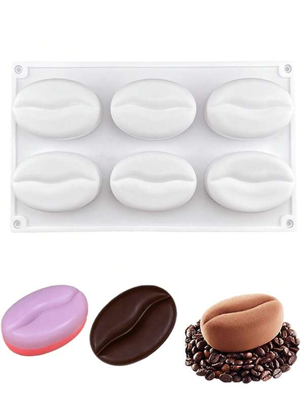 1pc Coffee Bean Shaped Silicone Cake Mold