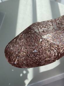 Women's Sandals, Shiny Jelly Hollow Fruit Design Beach & Home Flat Closed Toe Aqua Shoes, Soft Breathable Glitter Rose Pattern Sandals, Summer