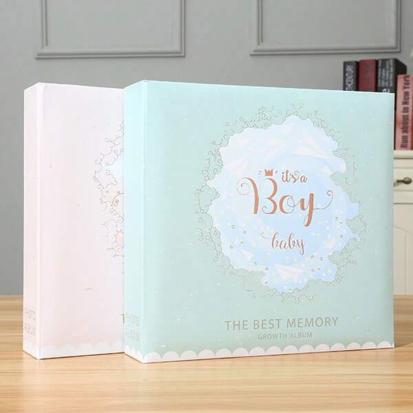 1 pieza Álbum de fotos de crecimiento del bebé, de 6 pulgadas para 200 fotos, con espacio para registro a mano, estilo álbum de colección de fotos de crecimiento del bebé con bolsillos para insertar