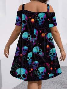 Hollow Out Fashionable Minimalist Elegant Short Dress - Multicolor - View 4