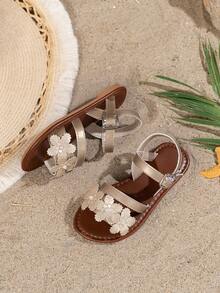 Fashionable Children Sweet Bow Comfortable Flat Sandals, Suitable For Vacation - Gold - View 4