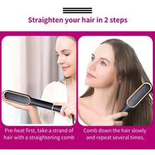 Hair Straightener Brush,Hot Comb,Hair Straighteners , Anti-Scald Comb Design, LCD Screen, Hot Hair Brush For Smooth Frizz Free Hair - Ceramic Flat Iron Brush,Fast Heating, Adjustable Temperature, Wet And Dry Use, Perfect Gifts For Women - View 5