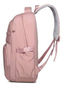 Unisex Fashion Zipper Backpack, Large Capacity, Simple & Elegant Style Suitable For Couples And Campus Commute