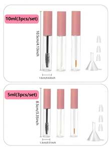1 pezzo Tubetto vuoto da 5/10ml per mascara, eyeliner, lucidalabbra con applicatore a spazzolino, contenitore per creme per ciglie, bottiglie in plastica per rossetti e burro per le labbra, ricaricabili