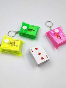 Mini Playing Card Keychain, Poker Keyring, Key Pendant, Bag/Wallet/Phone/Car Charm, Party Favor