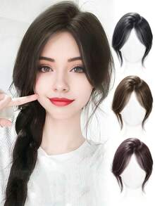 Synthetic Bangs Wig For Women With Natural Fluffiness And Increased Hair Volume 3D Eight Character Facelift Bangs Middle Part Fake Bangs Fringe Synthetic Topper Hairpiece Clip-In Bang Extension Natural Invisible Clourse Hairpiece Women