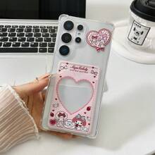 Sanrio Love Melody Card Holder Phone Case/Lanyard Phone Case/Wallet Phone Case/Pink Phone Case Compatible With Galaxy S25, Galaxy S24 Ultra, Galaxy S24 FE, Galaxy S25 Ultra, Galaxy A36, Galaxy A56, Galaxy S23 Ultra, Spark GO 2024, POP8, Spark 20C, Spark 20, Pova 6, Pova 6 PRO 5G, POP9 4G, Spark GO1, Spark GO 2025, Shockproof, Can Hold Student Card, Credit Card, ID Card