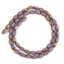 Approx. 45pcs Faceted Oval Crystal Beads With Golden Edge, 4x7mm, Multicolor, Fashion Casual Versatile, Red Color, Handmade DIY Beading, Spacer Beads For Bracelet Necklace Jewelry Making, Wholesale Craft Supplies