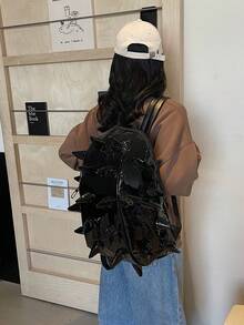 Fashion Leather 3D Hedgehog Design Backpack,Unique Student & Young Adults Backpack,Large Capacity Travel Bag, School Backpack - Multicolor - View 5