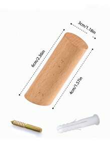1pc Wood Round Wall Hook, No Drill Needed. Round Wooden Hook, Wood Wall Mounted Hook Rack For Clothes, Towels, Home Decor Rustic