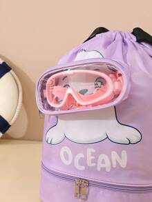 1个带干湿分离的游泳包，大容量健身洗漱包，沙滩潜水淋浴包，漂浮收纳袋，儿童背包 - 彩色 - 查看 6