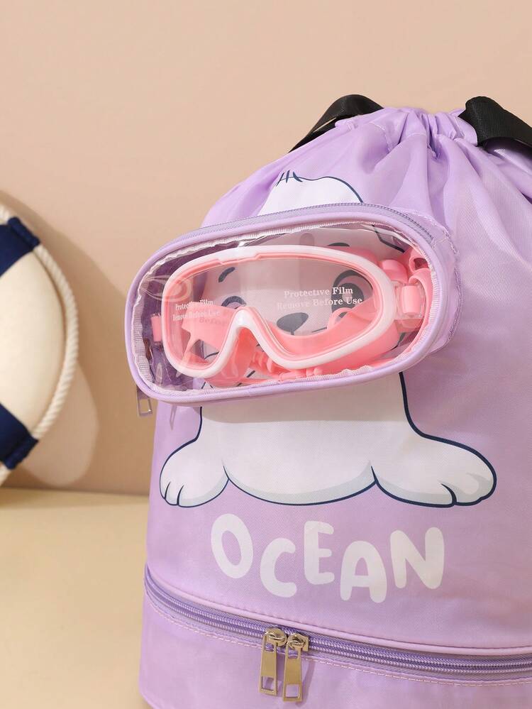 1个带干湿分离的游泳包，大容量健身洗漱包，沙滩潜水淋浴包，漂浮收纳袋，儿童背包 - 彩色 - 查看 6