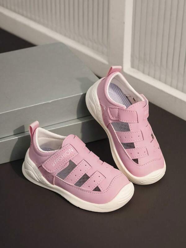 1 Paar Mädchen Baby Rosa Atmungsaktive Sandalen, Bequeme Kinderschuhe Für Den Sommer, Cut Out