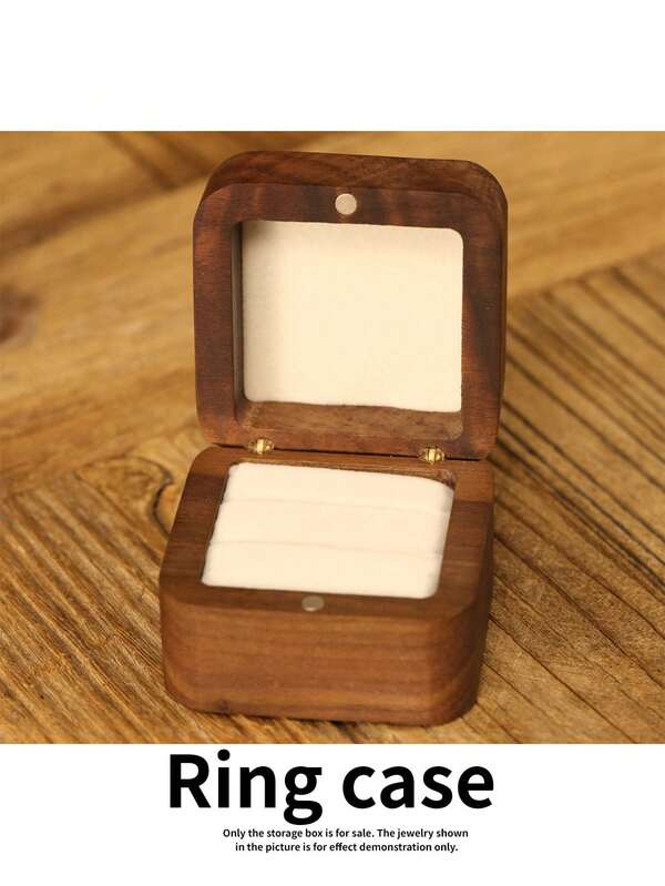 1 caixa elegante de viagem de madeira com tampa articulada para joias, para organização fácil de anéis, colares e brincos - uma solução de armazenamento de joias chique e portátil, perfeita para presentes de Dia dos Namorados, aventuras de viagem e uso diário, combinando estilo e funcionalidade para a fashionista moderna.