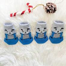 1 Pair Of Cute Cartoon Mixed Color Pet Socks, Comfortable Pet Shoes, Anti Slip Cat And Dog Shoes, All Season Indoor Cat And Dog Paw Protection Covers, Who Is The Most Fashionable Today? So Handsome~(Random One Size Fits All)