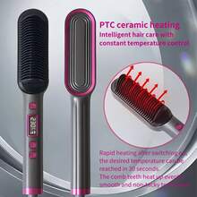 Hair Straightener Brush,Hot Comb,Hair Straighteners , Anti-Scald Comb Design, LCD Screen, Hot Hair Brush For Smooth Frizz Free Hair - Ceramic Flat Iron Brush,Fast Heating, Adjustable Temperature, Wet And Dry Use, Perfect Gifts For Women - View 7