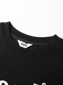 Annil Children's Clothing: Boys, Adults, Round-Neck Knitted Vest For Summer - Black - View 4