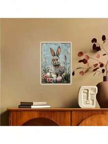 1/6PCS Optional Frame Posters Wall Arts Animals Rabbit Poster Canvas Wall Art Picture Decor ,Wall Art With Frame - Multicolor - View 18